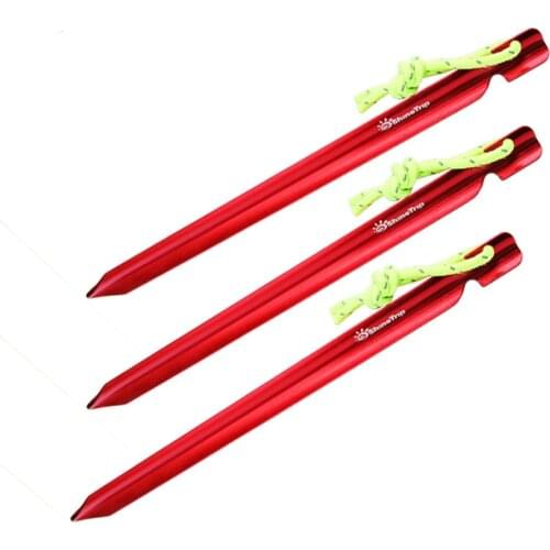 Aluminum alloy tent nail wind ultra-light triangular camping accessories 15cm rope screw peg repair metal stake spiral