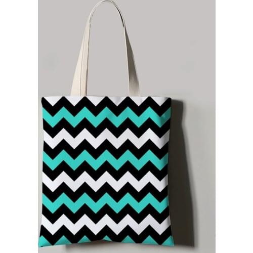 Geometrical Print Canvas Tote Bag For Women Casual Totes Foldable Shopping Bag Outdoor Beach Bag Daily Hand Bag