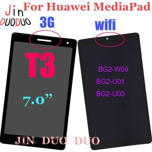For Huawei MediaPad T3 7.0 WIFI Or 3G LCD Display Touch Screen Digitizer Assembly For BG2-W09 BG2-U01 BG2-U03