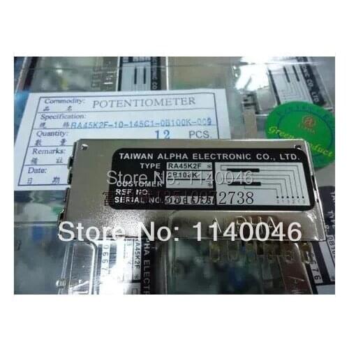 1PCS New imported TAIWAN ALP sliding straight RA45K2F slide potentiometers B100K * 2