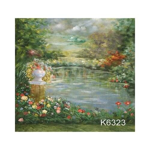 10x20ft Hand painted Muslin Backdrop Scenic photo Background, spring flower wedding photography bacodrops,custom service K6323
