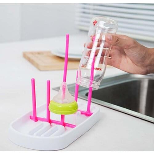 2017 Baby Bottle Drying Rack Baby Feeding Bottles Cleaning Drying Rack Nipple Shelf