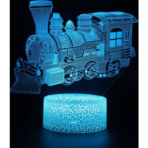 3d Lamp 7 Color Changing Train Model LED Touch Sensor Battery Powered Nightlight for Children Gift Home Bedroom Decoration