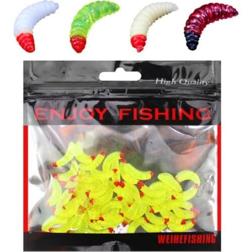 50pcs/ outdoor Winter fishing Bionic soft bait aphid 2cm/0.5g Artificial Manufacturing Soft bait sink Fishing accessories lure