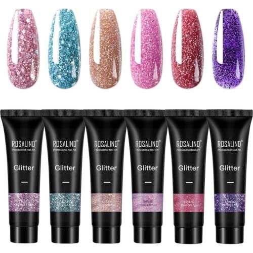 Q1FB 6pcs Poly Builder UV Gel Quick Building Nail Tips Finger Extension 15ml Nails Art Decorations Manicure Tool for Salon Home