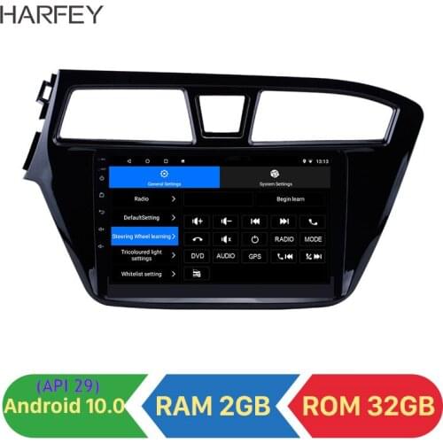 Harfey Android 10.0 9inch Car Radio Quad-core HD 1024*600 Tochscreen car Multimedia For 2014 2015 HYUNDAI I20 Left Hand Drive