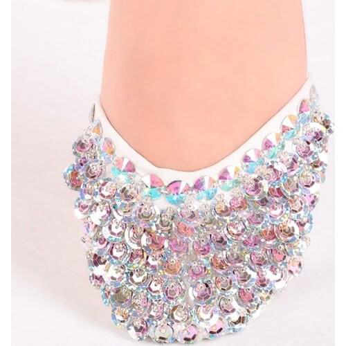 USHINE fish beaded ballet pointe toe shoes half foot toed shoes practice ballet belly shoes women ballerina