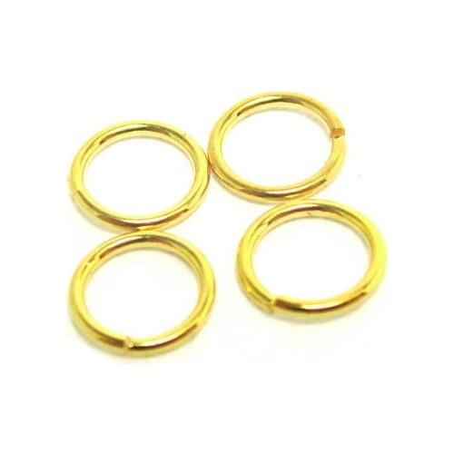 Beadsnice Wholesale Sterling Silver Jump Rings in Pure 925 Silver Charming Gold Plated color opened ID25686