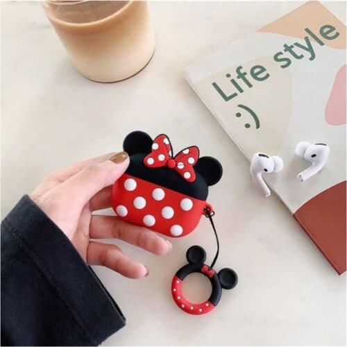 Apple Airpods Pro Case Minnie Silicone Minnie Pattern Airpods Pro Earphone Cover Carrying Strap Gift