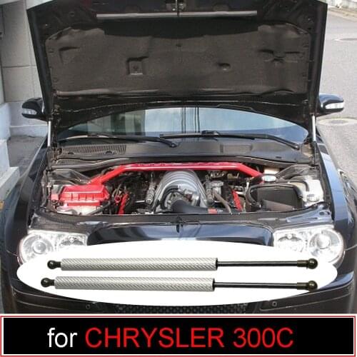 For 2011- CHRYSLER 300C SRT8 Front Hood Bonnet Gas Struts Lift Support Shock Damper Carbon Fiber