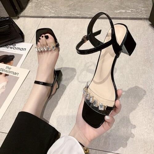 Fashion Womens Shoes 2021 Clear Heels Black Platform Sandals Suit Female Beige Buckle Strap Luxury Espadrilles New Comfort