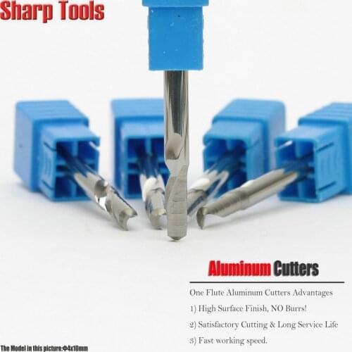 4mm CEL8-15mm Single Flute Aluminum End Mills CNC Router Bit Spiral Carbide Milling Tool Aluminium Cutter for Metal Imported 5pc