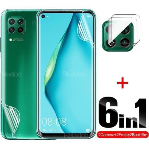 6 in 1 Hydrogel Protector Film For Huawei P40 P30 P20 Lite Pro E On Hawei P 40 30 20 40Lite Protective Smartphone Camera Glass