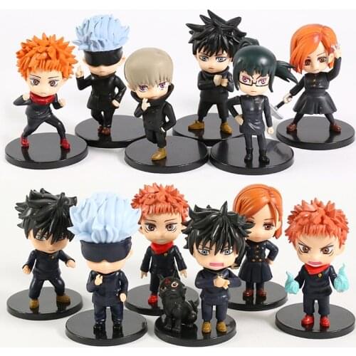 Jujutsu Kaisen Gojo Satoru Itadori Yuji Fushiguro Megumi Kugisaki Nobara Zenin Maki Inumaki Toge PVC Figures Toys 6pcs/set