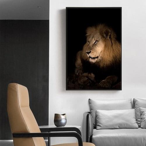 Wild Lion Animal Canvas Art Painting Posters and Prints Scandinavian Cuadros Wall Art Picture for Living Room Home Decoration