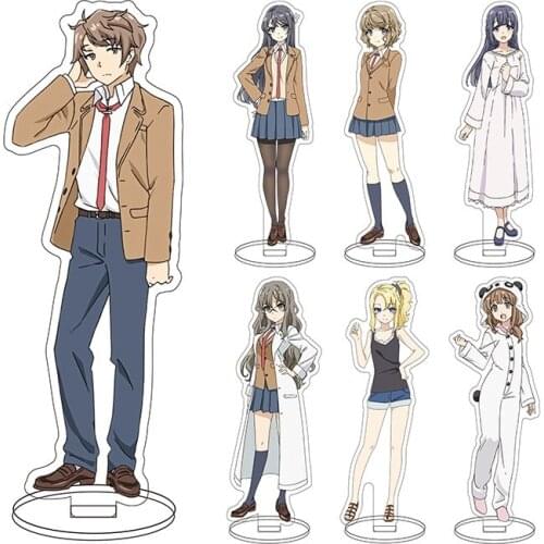 Kawaii Anime Figure Rascal Does Not Dream of Bunny Girl Senpai Stand Action Figure Acrylic Standing Model Toys Sign