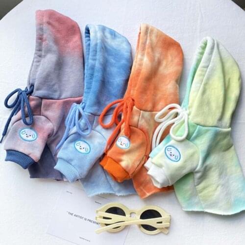 Tie-dye short sweater puppy autumn clothes Yorkshire teacup dog dog clothes kitten clothes warm autumn and winter