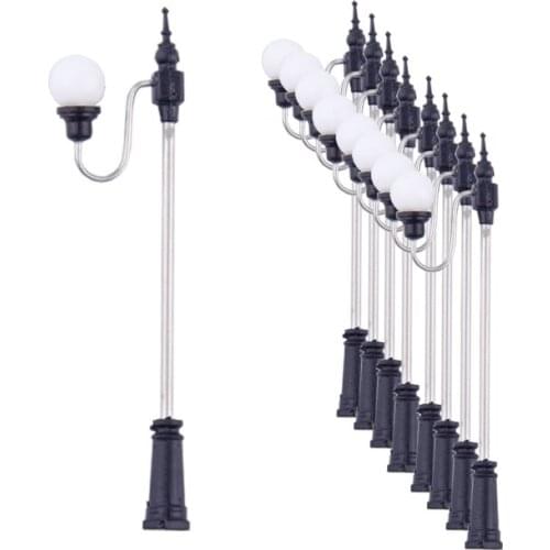 20pcs HO Scale 1:100 Model Garden Lamppost Lamp Single Head Wires Bulbs Model Lights with Wires&Bulbs for Landscape Model Toys