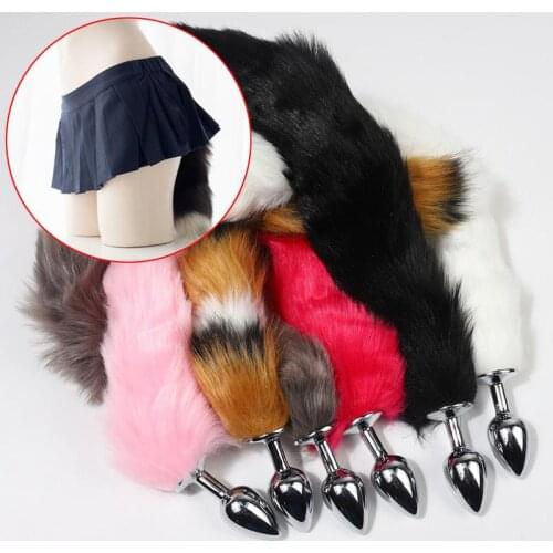 Fox Tail Anal Toys Plush Metal Plug Dildo Sex Toys For Women Man Couple Gay BDSM Toy Cosplay Anal Tail Erotic Sex Shop Buttplug