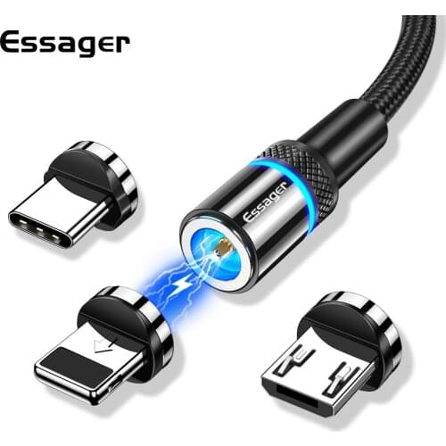 Essager Magnetic Cable Micro USB Charger For Android Mobile Phone Fast Charging Wire Cord For iPhone Magnet USB Type C Cable