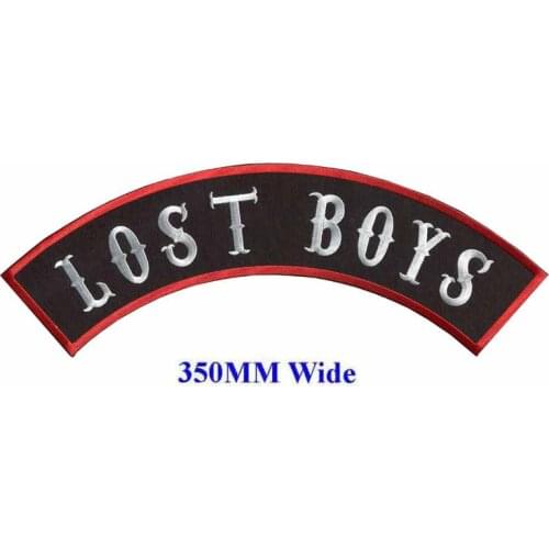 LOST BOYS motorcycle biker patches embroidered iron on patches for full back jackets clothing embroidery rocker MC patches