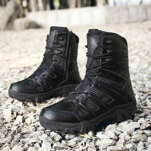 Men Shoes Tactical Military Boots Leather Desert Combat Army Work Shoes Botas Mens Ankle Boot Man Bota Masculina Plus Size