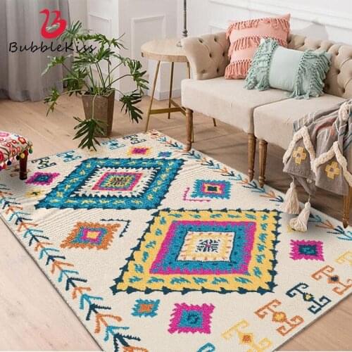 Bubble Kiss 2020 Ethnic Style Geometric Pattern Morocco Carpets Home Bedroom Decor Area Rugs Soft Thicken Floor Door Mat