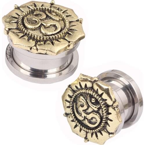 New arrival fashion stainless steel ear gauges piercing body jewelry ears piercing plugs tunnels free shipping