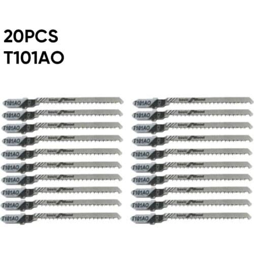 20Pcs T101AO 3 Inch T-Shank Jig Saw Blades High Carbon Steel Clean Curved Cutting Wood Plastic Particleboard HCS Jigsaw Cutter