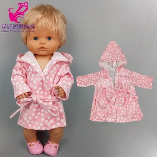 16" baby doll clothes pink bathrobe for 42cm Nenuco Ropa y su Hermanita doll sleepwear doll accessories