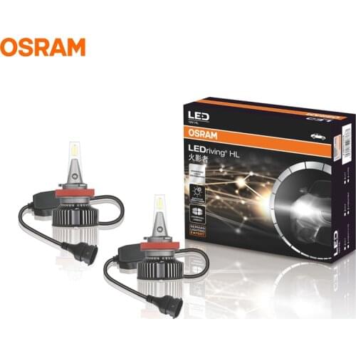 OSRAM H8 H11 H16 LED HYZ LEDriving 6000K White LED Car Fog Light Lamps Genuine Auto Bulbs +140% More Brightness 46211CW, Pair