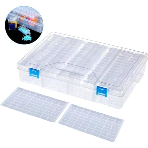 42/64/84/112 Slots Clear Plastic Box Storage Box for Jewelry Diamond Embroidery Craft Bead Pill Storage Tool Makeup Organizer
