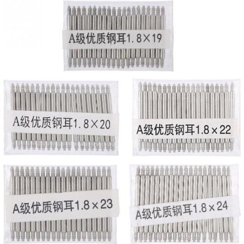 20pcs 1.8mm Stainless Steel Watch Strap Band Spring Bar Pins Repair Watchmaker Link Pins Remove Tools 19mm 20mm 22mm 23mm 24mm