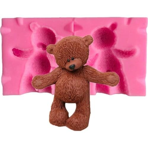 DIY Epoxy Resin Bear Shape Silicone Mold Soft Pottery Gypsum Crafts Decoration Cake Baking Chocolate Mold, 3D Bear Silicone Mold