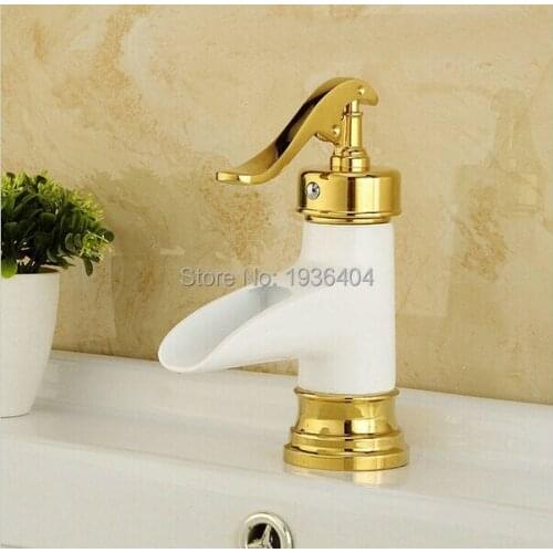 Single Tap Bathroom Archaize copper faucet basin faucet deck mounted Grilled white paint hot and cold mixer taps W3025