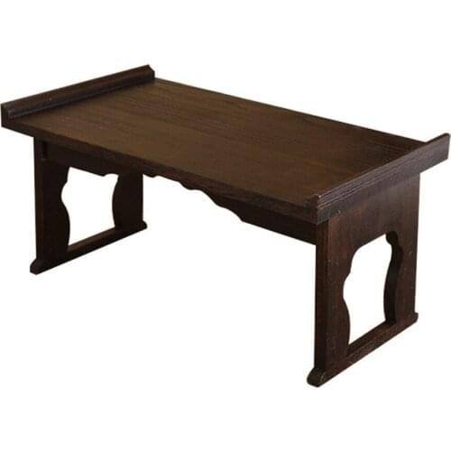 Solid wood balcony windowsill table simple Japanese folding small tea table bedroom tea table Mini