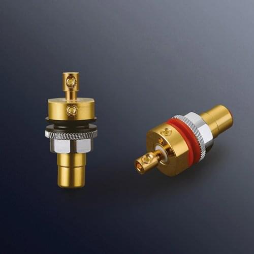 Viborg X 4pcs Hifi Audio amplifier pure copper 99.995% Gold plated Screw RCA Phono Chassis Panel Mount Female sockets adapter