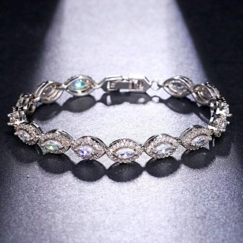 KSRA Vintage AAA Zircon Bracelet For Women Fashion Wedding Bridal Bridesmaid Jewelry Accessories Shiny 2021 New Anniversary Gift