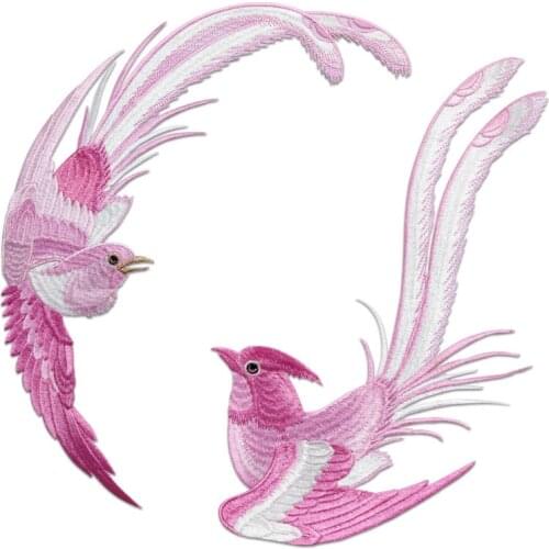 1 Pair Flying Birds Applique Embroidered Iron-on Cute Birds Patches For Clothes Bag Diy Craft Wedding Home Decoration Fashion