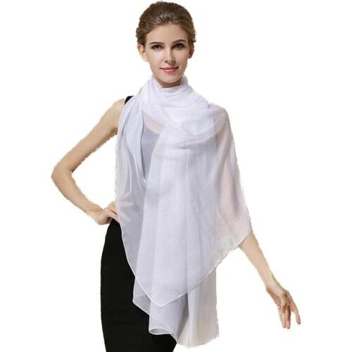 100% Silk Scarf Cape Long Sunscreen Shawls Outdoor Beach Cycling Wraps Ultrathin Transparent Breathable 175*105CM