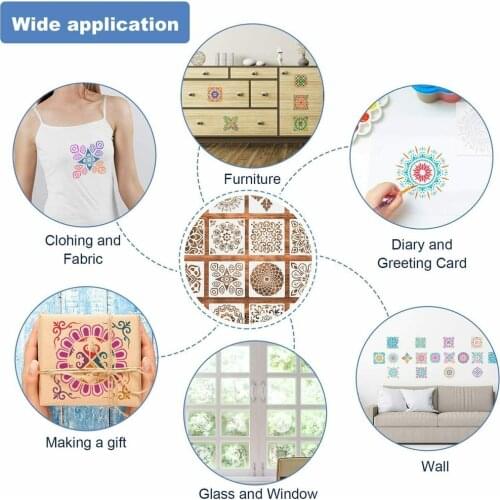 16pcs 15cmx15cm Mandala Drawing Dot Painting Templates Stencils Tool For Diy Art Decor Childrens Painting Template Wholesale