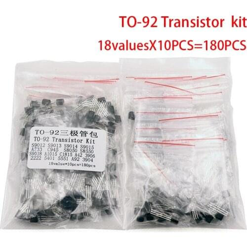 18valuesX10PCS=180PCS 2N2222 S9012 S9013 S9014 A1015 C1815 S8050 S8550 TO-92 Transistor component Assorted kit new