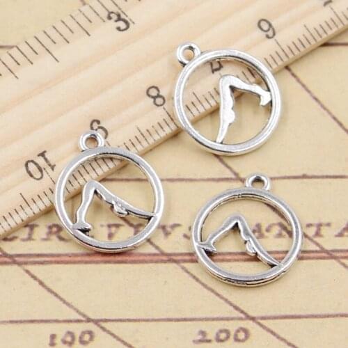 20pcs Charms Om Yoga Practitioner 19x16mm Tibetan Silver Color Pendants Antique Jewelry Making DIY Handmade Craft
