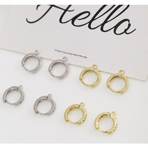 4pcs Simple color-preserving ear buckle 14k circle earrings personality temperament ear ring diy ear jewelry accessory material