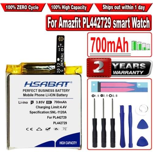 HSABAT 700mAh Battery for Amazfit PL442729 smart Watch