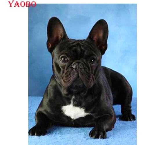 DIY Full Drill Square Diamond Embroidery French Bulldog 5D Diamond Painting Pet Dog Rhinestone Handmade Gift Stickers Home Decor