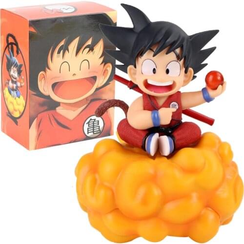17cm Dragon Ball Z DBZ Anime Son Goku Childhood Riding a Somersault Cloud Kawaii Action Figure Model Toy Kids GIft Brinquedos