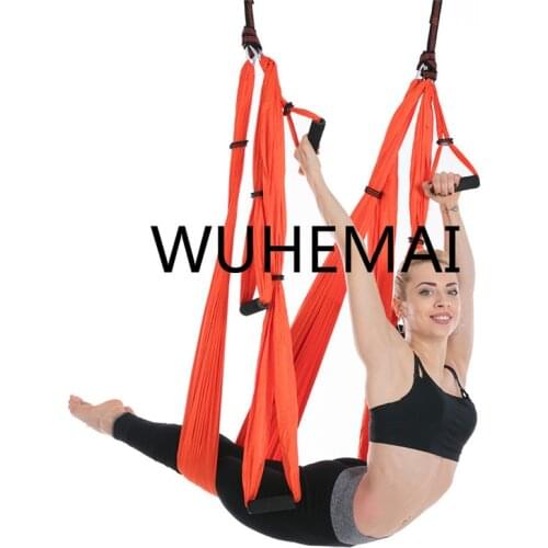 WUHEMAI Anti-gravity Yoga Hammock Swing Parachute Fabric Inversion Therapy High Strength Decompression Hammock Yoga Gym Hanging