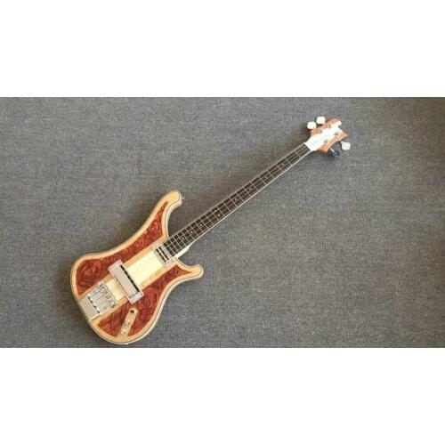 2019 New + Factory + Ricken 4 strings 4003 fireglo bass guitar engrave top neck thru body rickenback 4003 bass Free Shipping