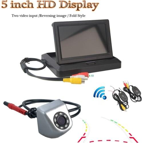 Wireless 5 inch For Trucks Bus RV Trailer Excavator Car Monitor Reverse Image Dynamic trajectory Rear View Camera Night Vision